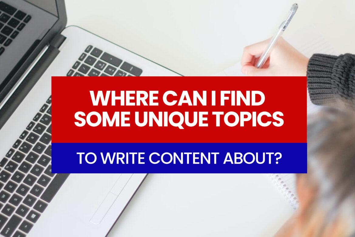 It’s a goldmine of consumer insight you can use to create fresh, ultra-useful content, products and services. The kind your readers' really want. This is another best place to find some unique topics for content writing