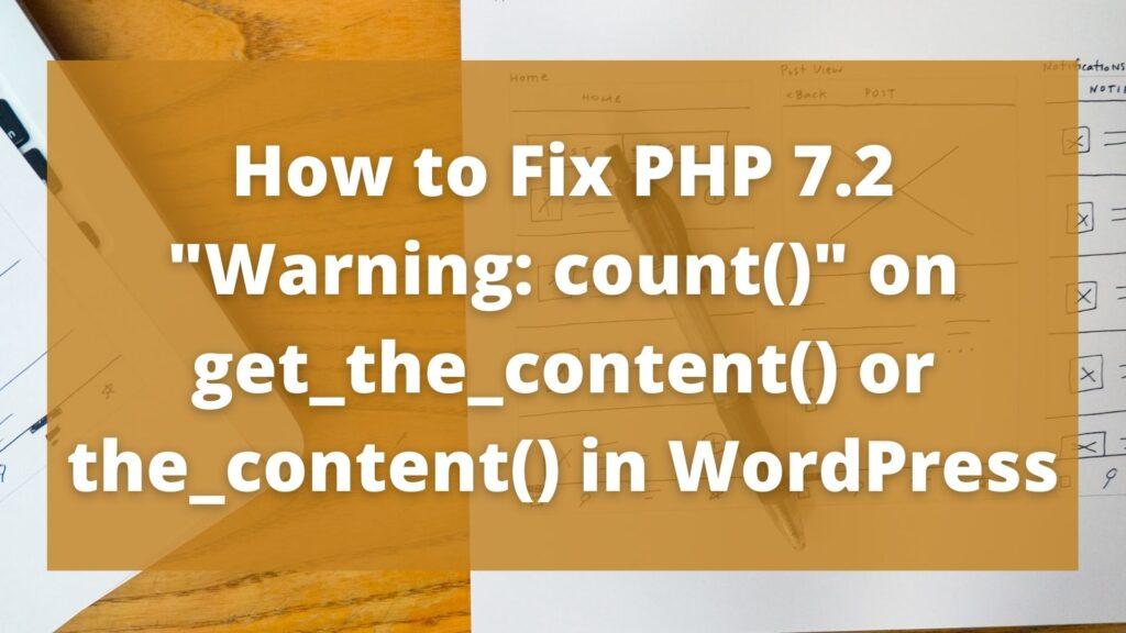 WordPress PHP Warning